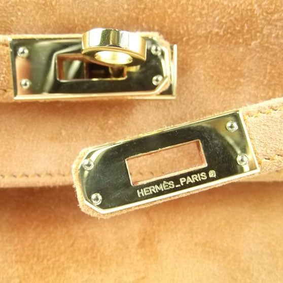 Hermes Suede Mini KELLY Clutch Tangerine Orange 6 of 8