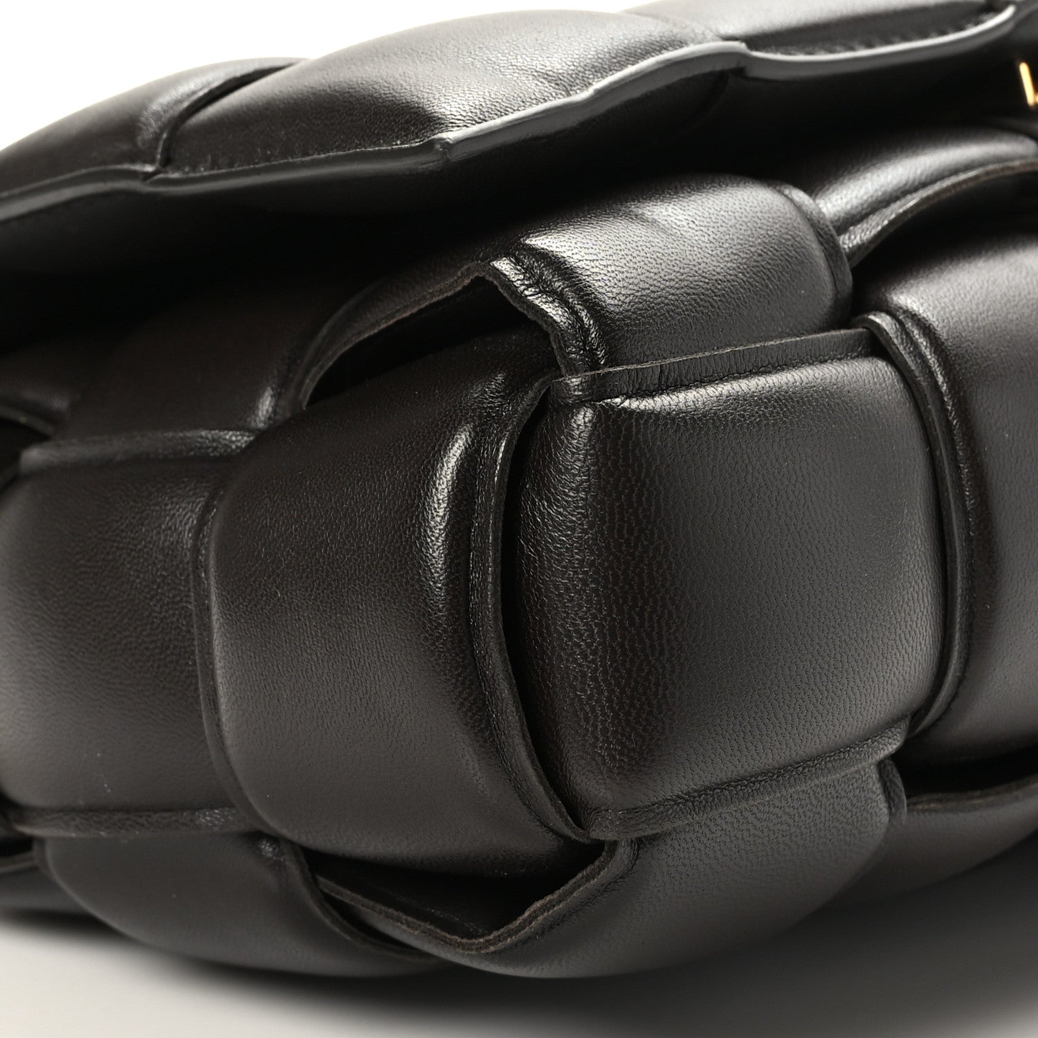Bottega Veneta Lambskin Maxi Intreccio Padded Chain Cassette Crossbody Bag Black 7 of 8