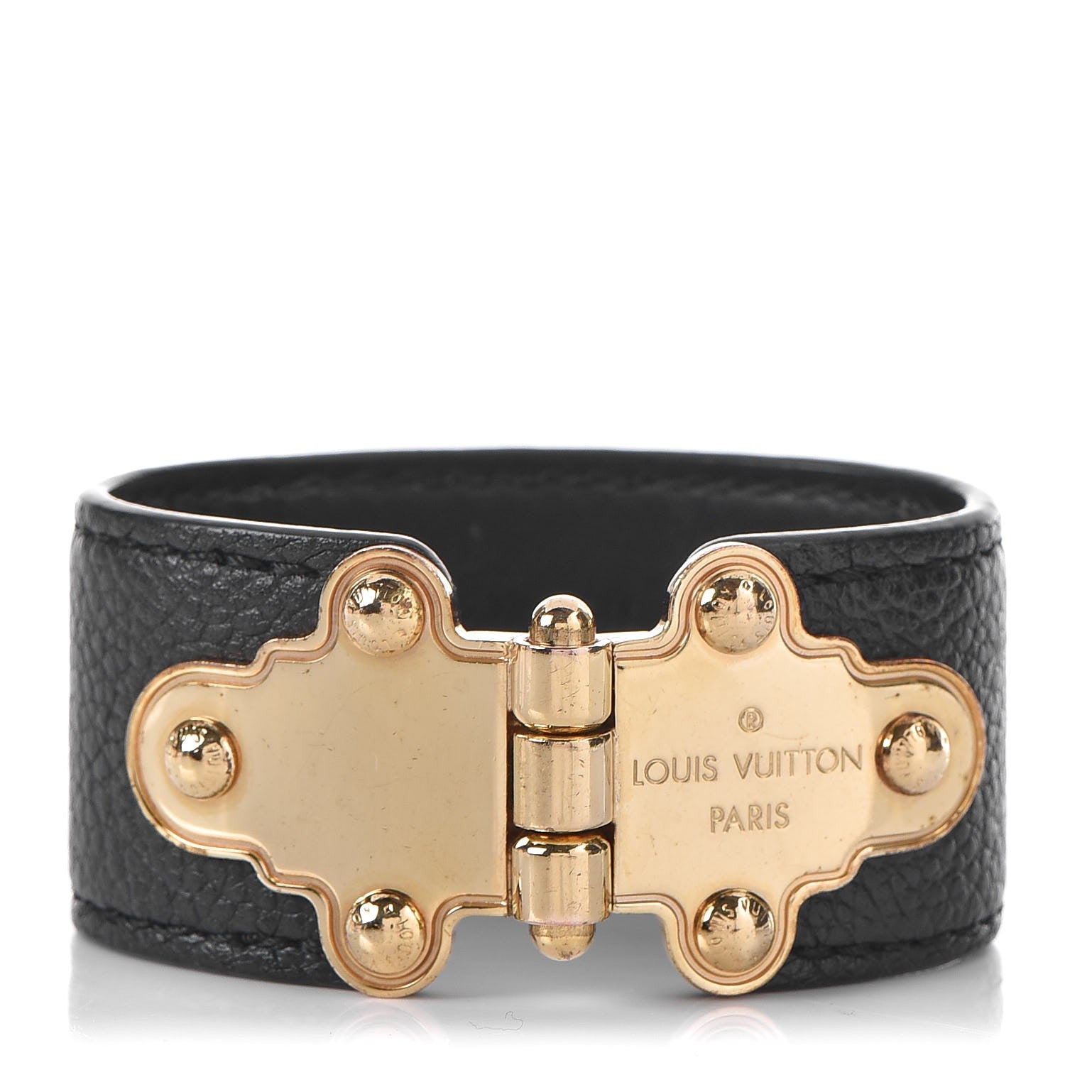 Louis Vuitton Calfskin Save It Bracelet 17 Black 1 of 6
