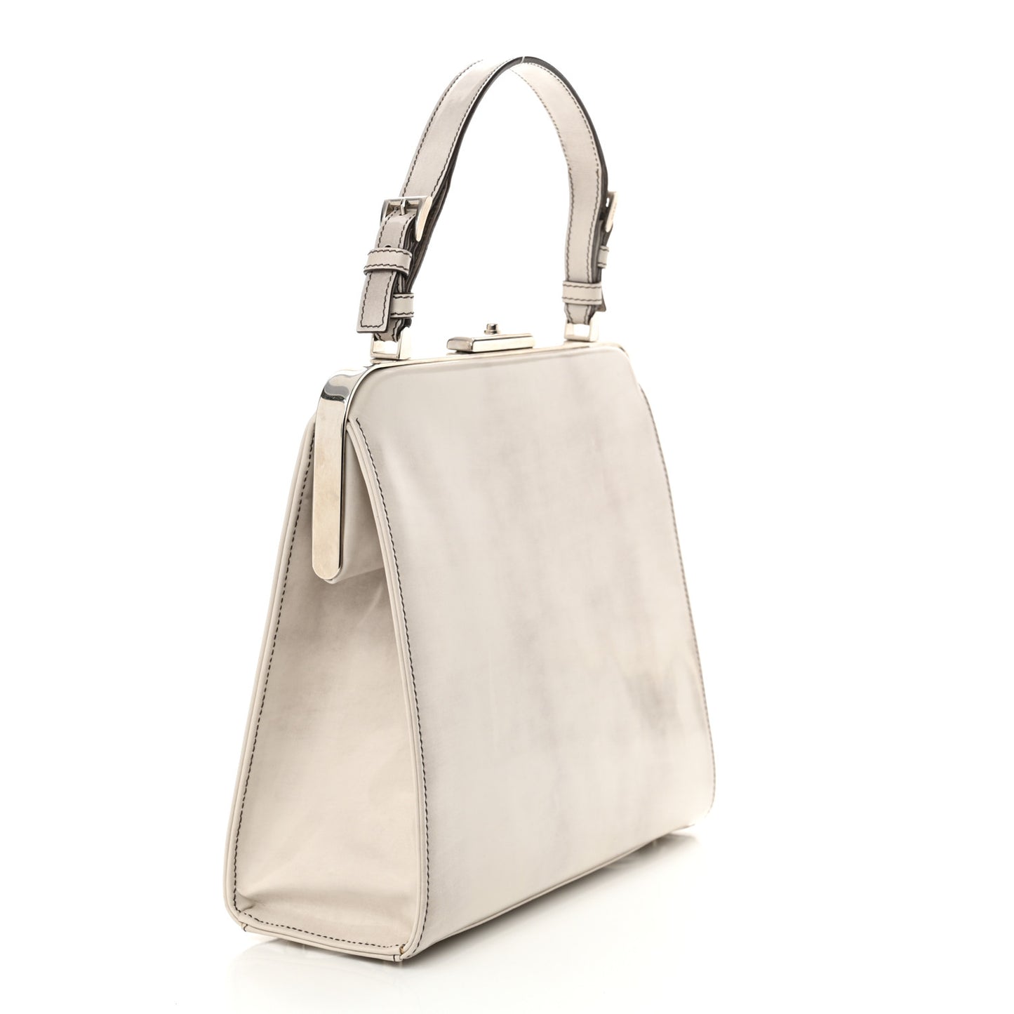 Spazzolato Logo Print Framed Bag Quarzo