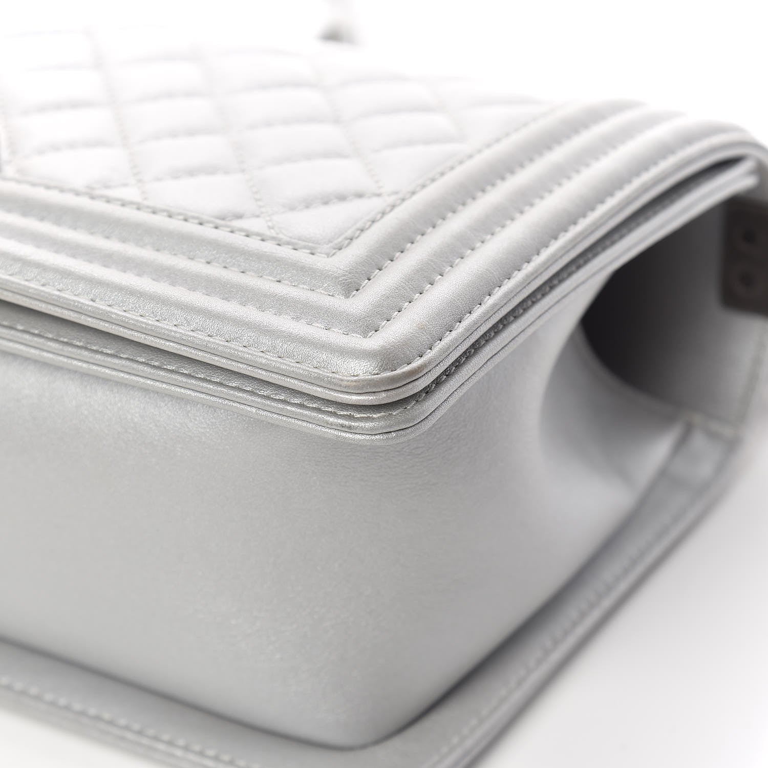 Chanel Metallic Calfskin Quilted Medium Boy Flap Silver 13 of 16