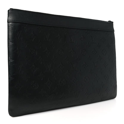 Louis Vuitton Calfskin Monogram Shadow Discovery Pochette Black 3 of 7