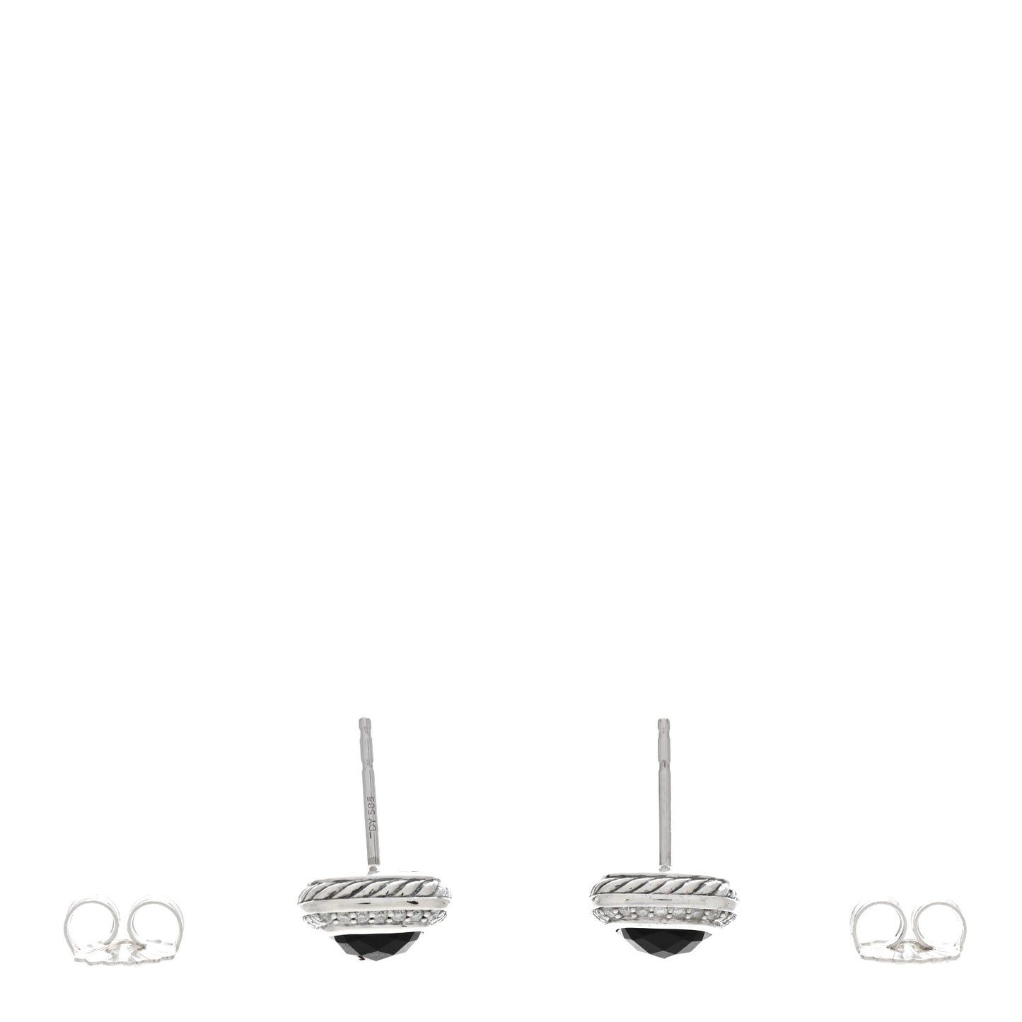 Sterling Silver Diamond Black Onyx 7mm Albion Earrings