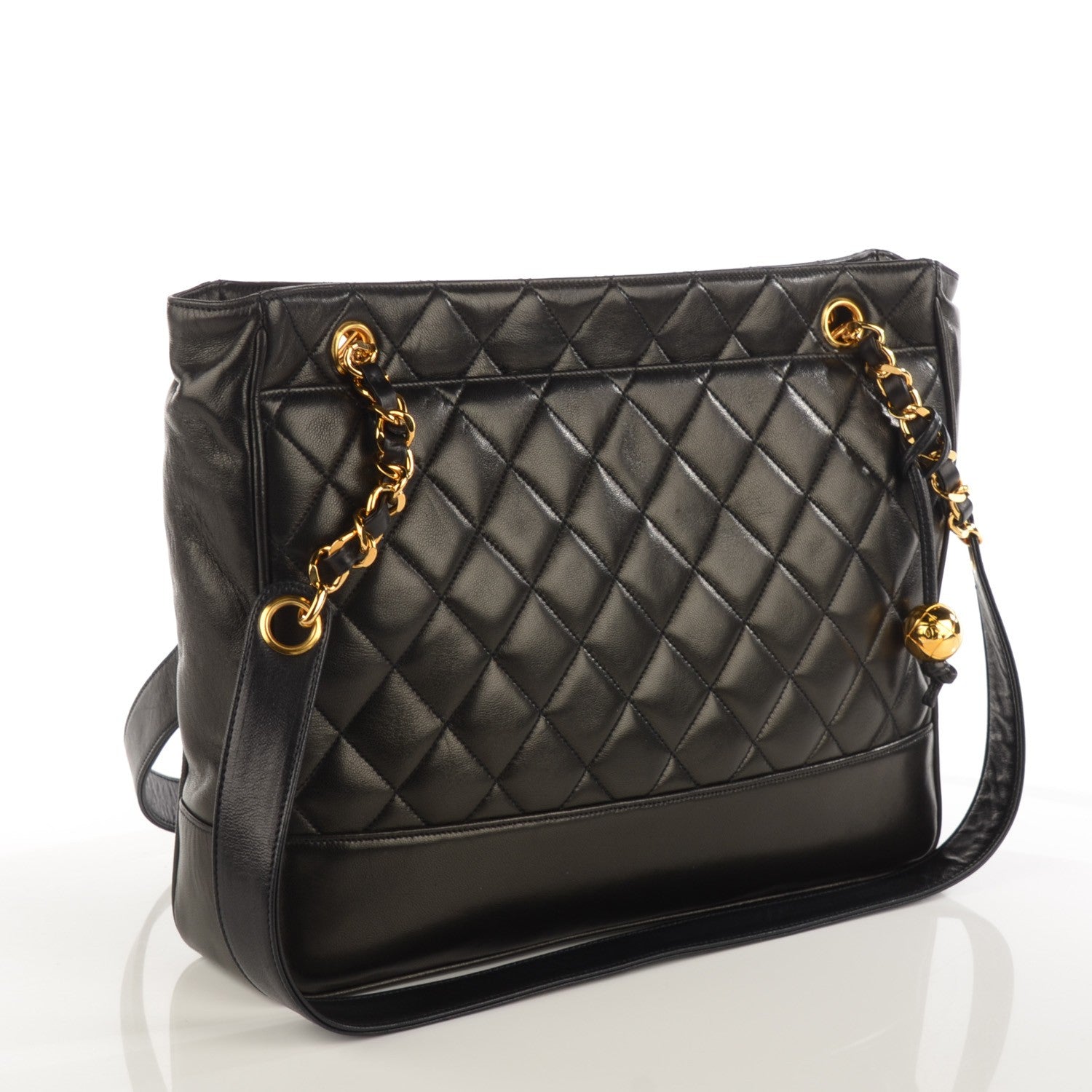Chanel Quilted Lambskin Shopping Tote Black 3 of 8