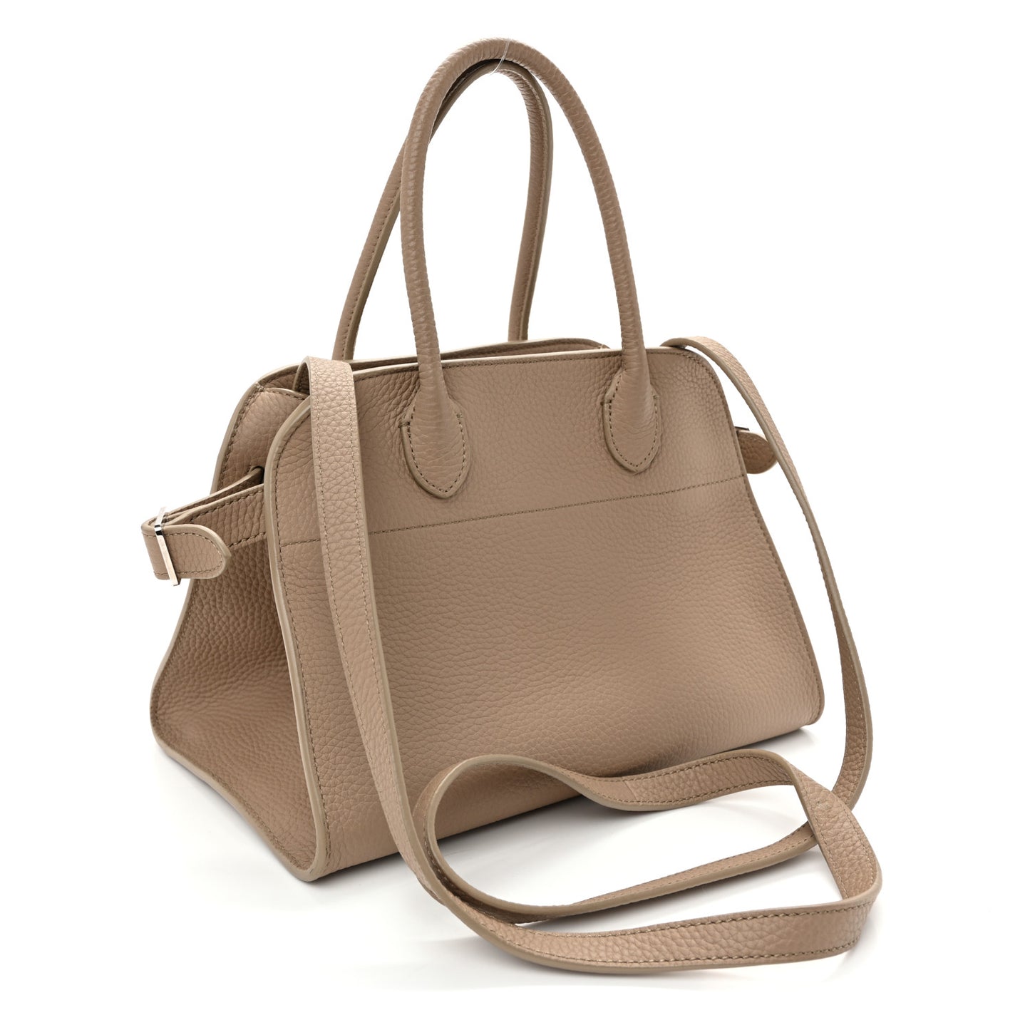 Grained Calfskin Soft Margaux 10 Bag Dark Taupe