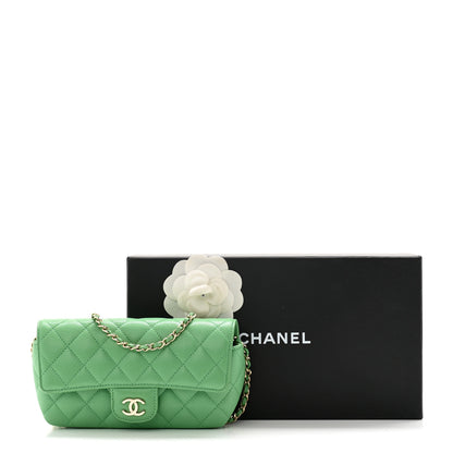 Chanel Caviar Quilted Glasses Case With Chain Green 14 of 14