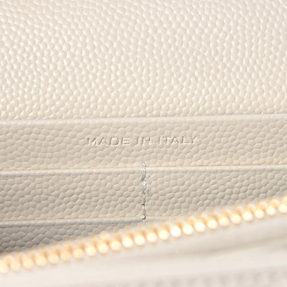 Saint Laurent Grain De Poudre Matelasse Chevron Monogram Chain Wallet Porcellana 7 of 8