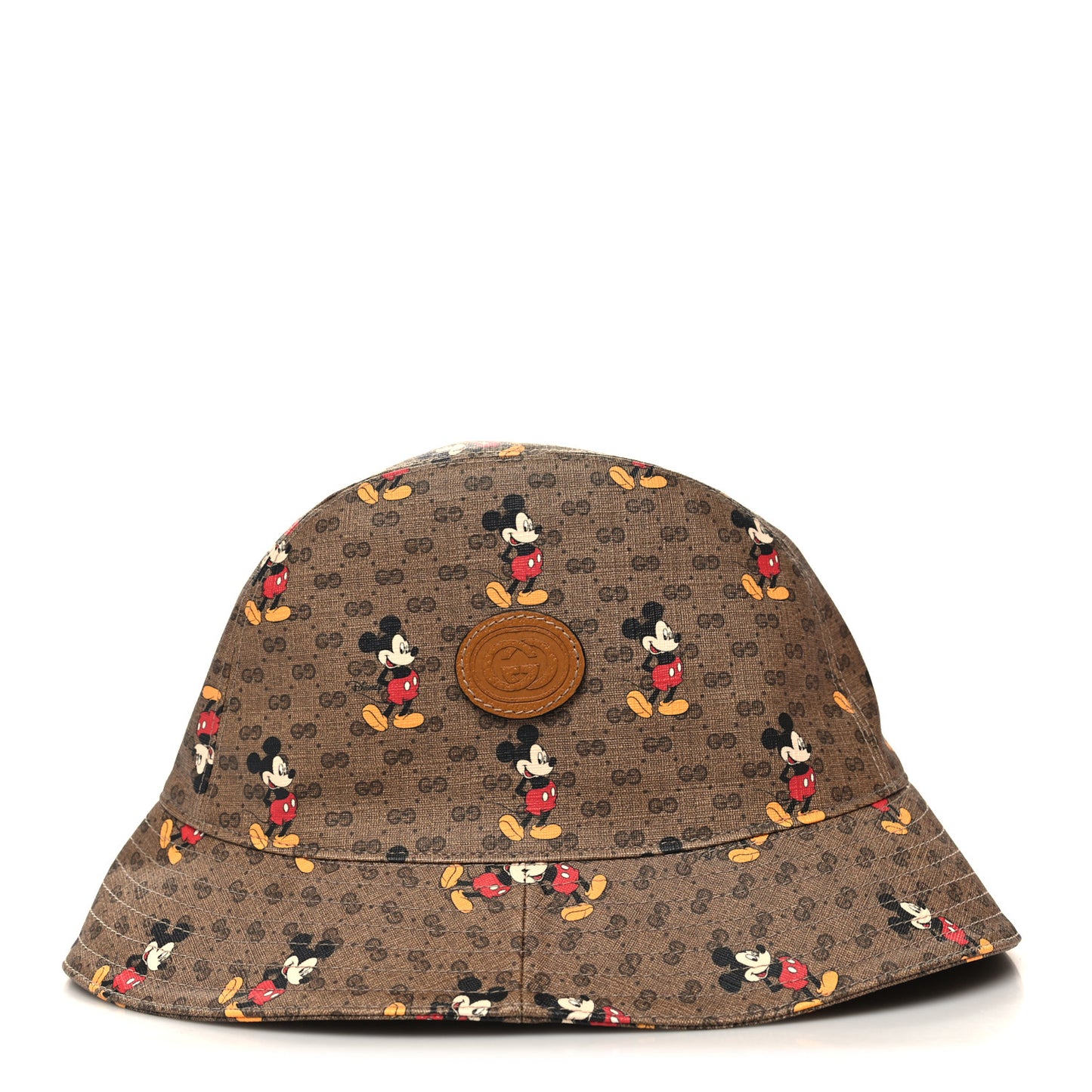 X DISNEY Mini Vintage GG Supreme Monogram Mickey Mouse Trent Bucket Hat L Beige Ebony Yellow