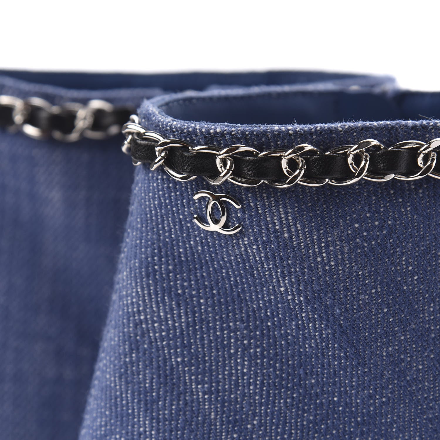 Chanel Denim Grosgrain Cap Toe Short Boots 37 Blue 8 of 9