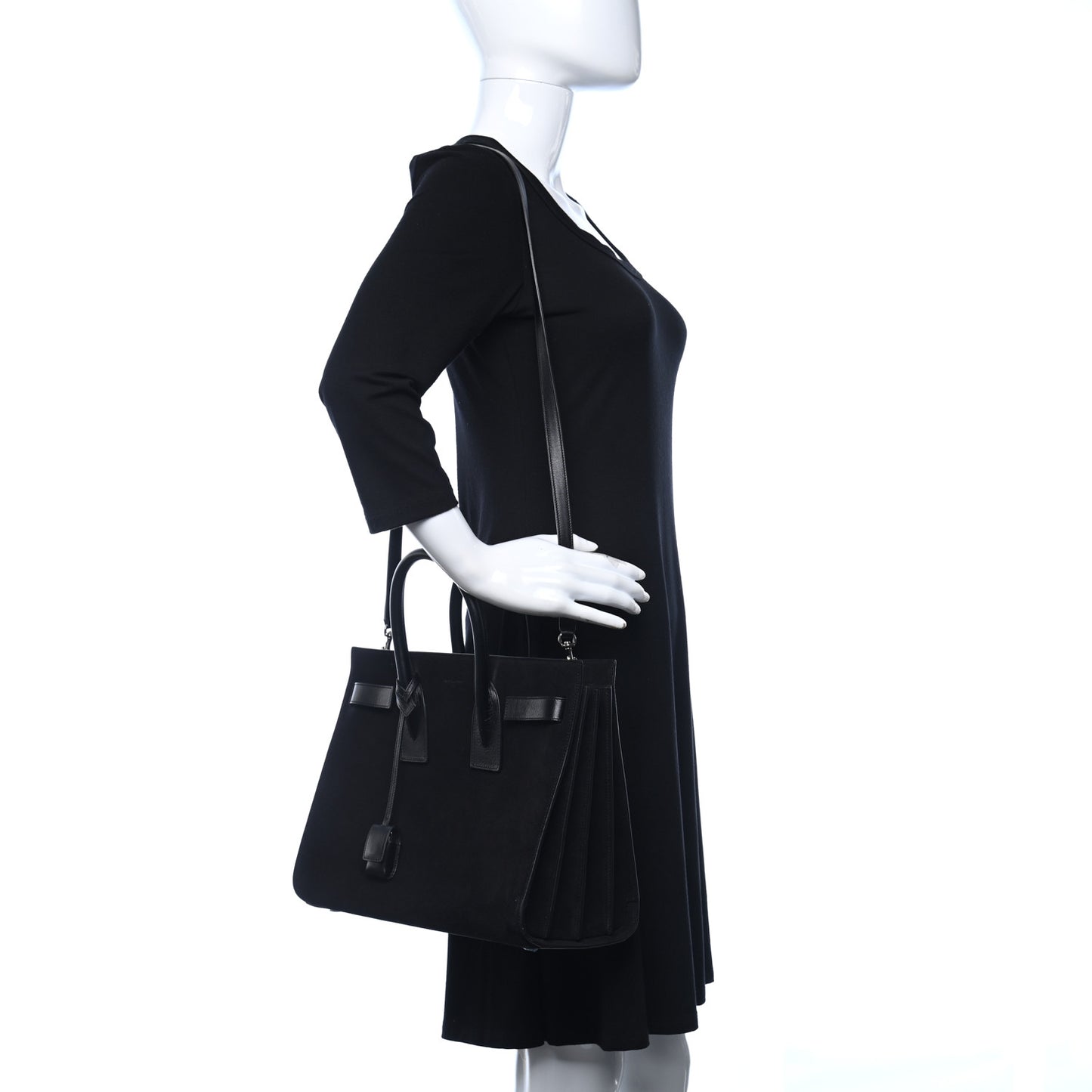 Suede Calfskin Small Sac De Jour Black