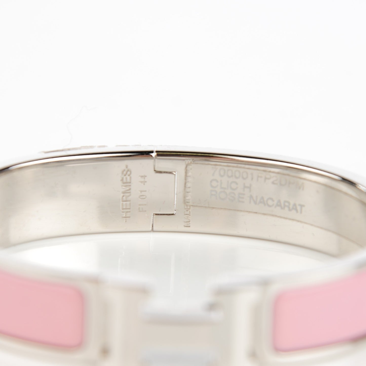 Enamel Narrow Clic Clac H Bracelet PM Rose Nacarat