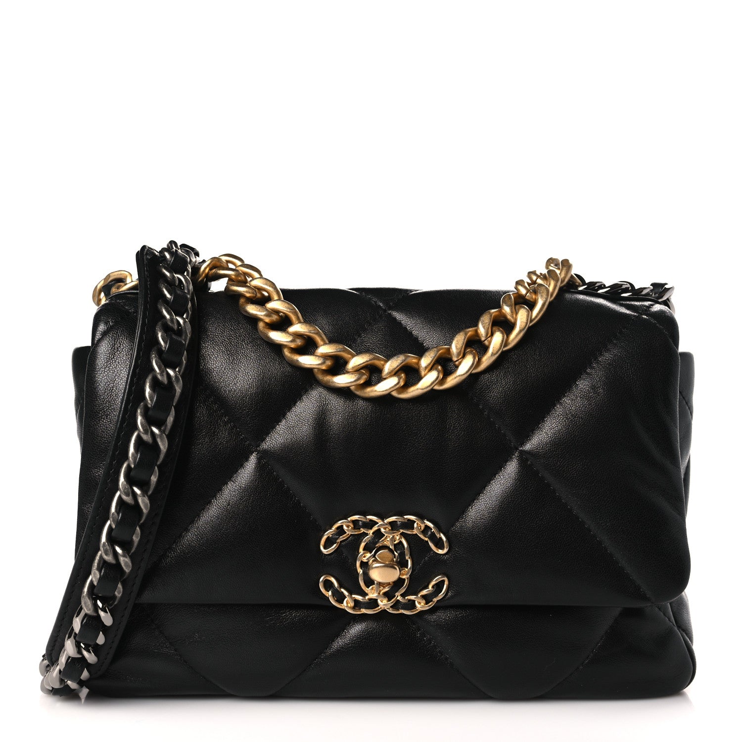 Chanel Goatskin Quilted Medium Chanel 19 Flap Black 1 of 9