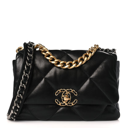Chanel Goatskin Quilted Medium Chanel 19 Flap Black 1 of 9