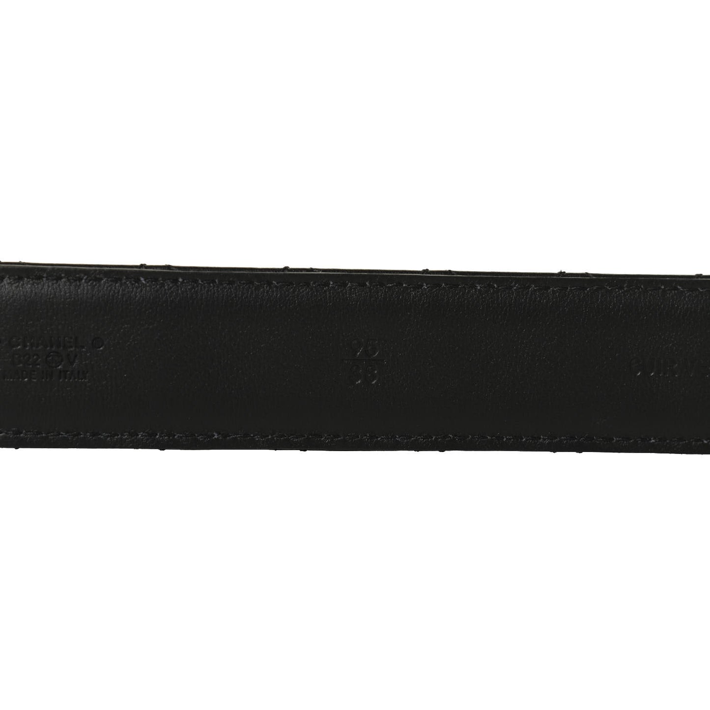 Calfskin Quilted CC Chain Belt 95 38 Black