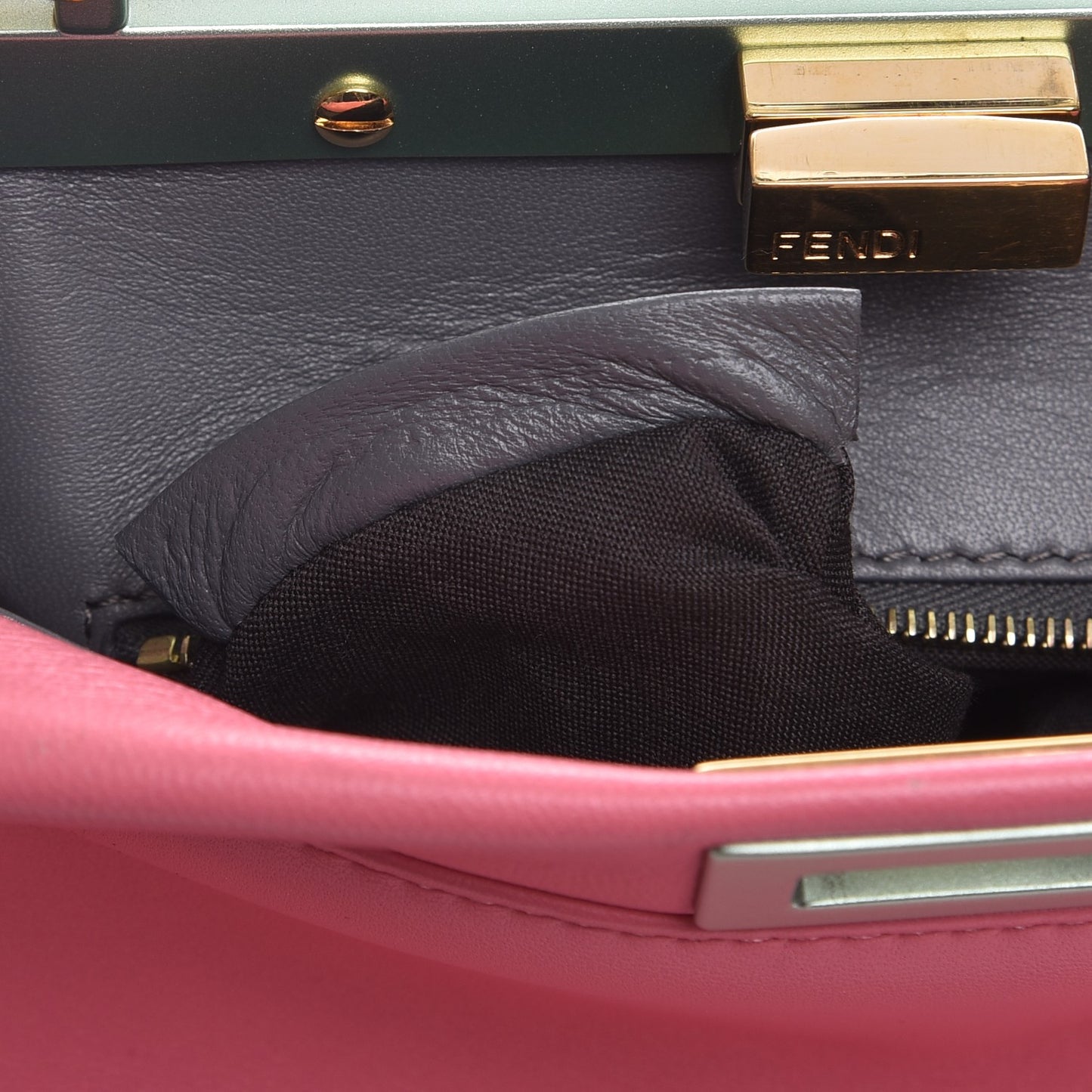 Nappa Colorblock Mini Peekaboo Iconic Satchel Rosa Fluo Oxigen Slate