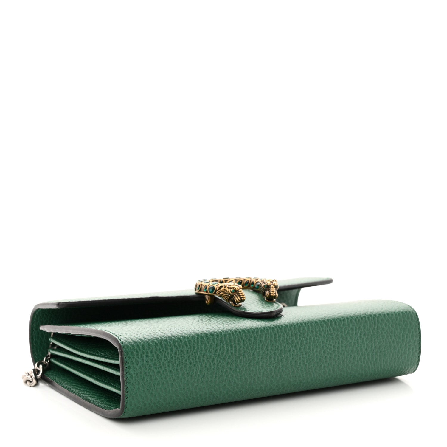 Gucci Calfskin Mini Dionysus Chain Wallet Emerald 4 of 13