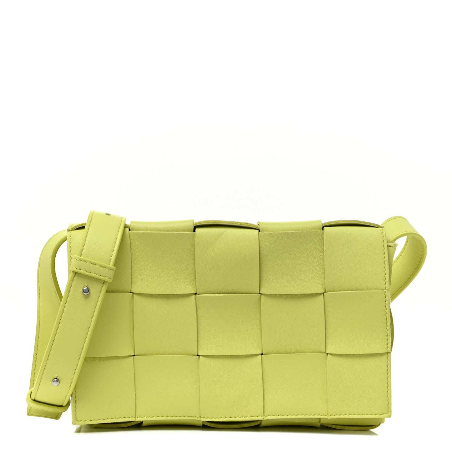 Lambskin Maxi Intrecciato Cassette Crossbody Bag Seagrass