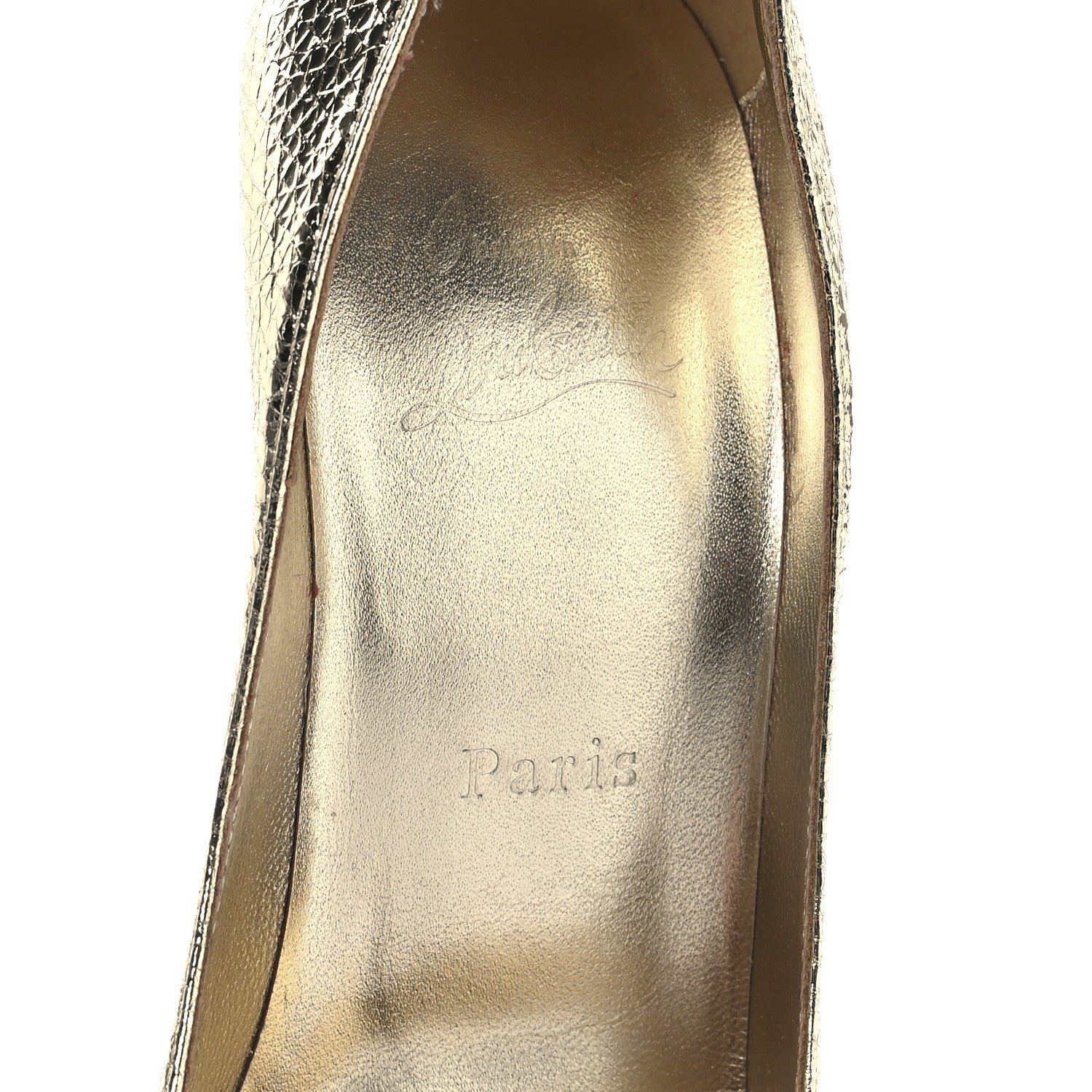 Christian Louboutin Specchio Vintage Kate 100 Pumps 38 Gold 8 of 8