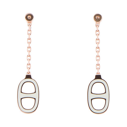 Hermes Lacquered Iliade Drop Earrings Ecru 1 of 6