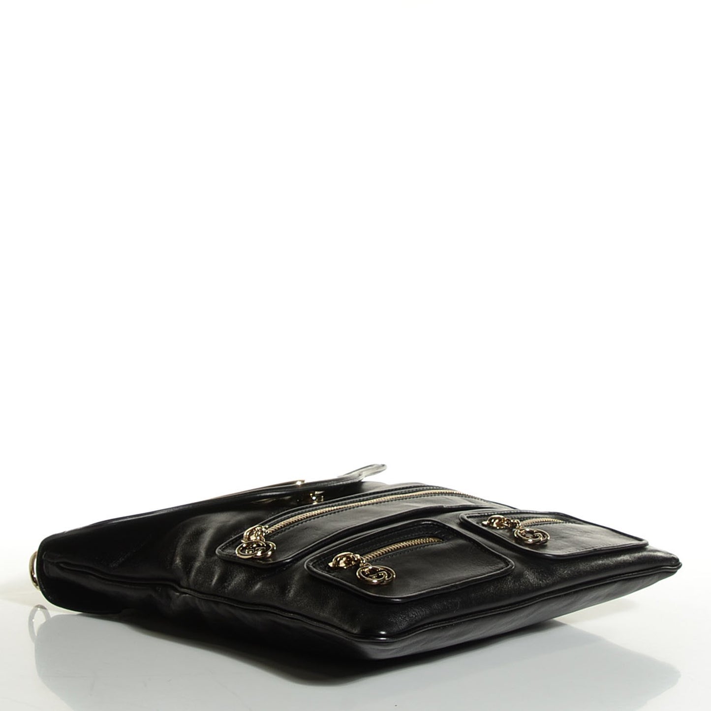 Calfskin Britt Messenger Bag Black