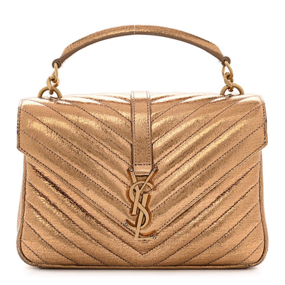 Saint Laurent Metallic Cracked Calfskin Matelasse Monogram Medium College Bag Copper 1 of 10