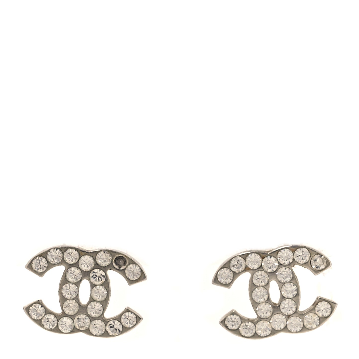 Crystal Mini CC Earrings Silver