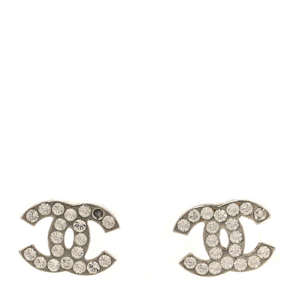 Chanel Crystal Mini CC Earrings Silver 1 of 5