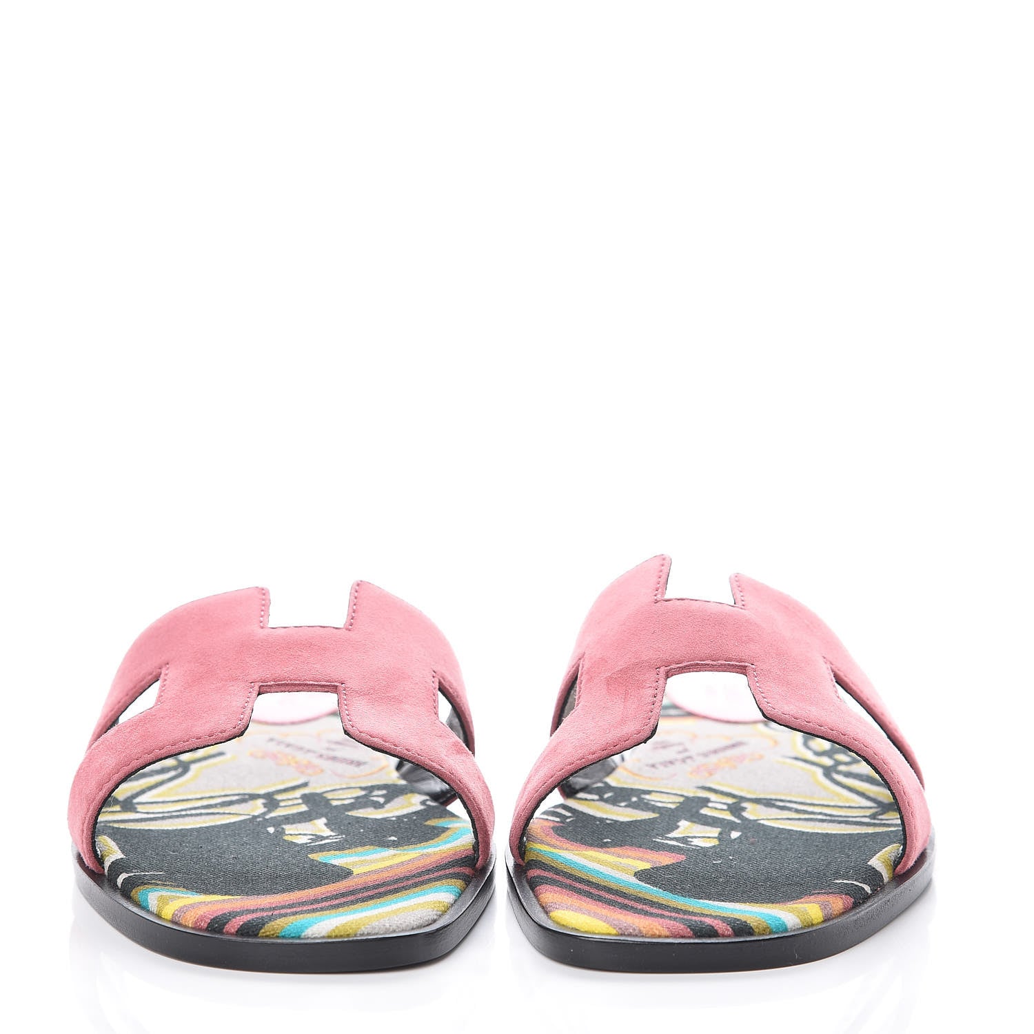 Hermes Suede Goatskin Oran Sandals 38 Rose De Venice 2 of 8