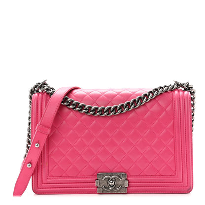 Chanel Lambskin Quilted New Medium Boy Flap Pink 1 of 12