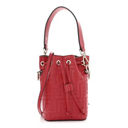 Fendi Vitello Liberty F is Fendi FF 1974 Embossed Mini Mon Tresor Bucket Bag Fragola 1 of 11