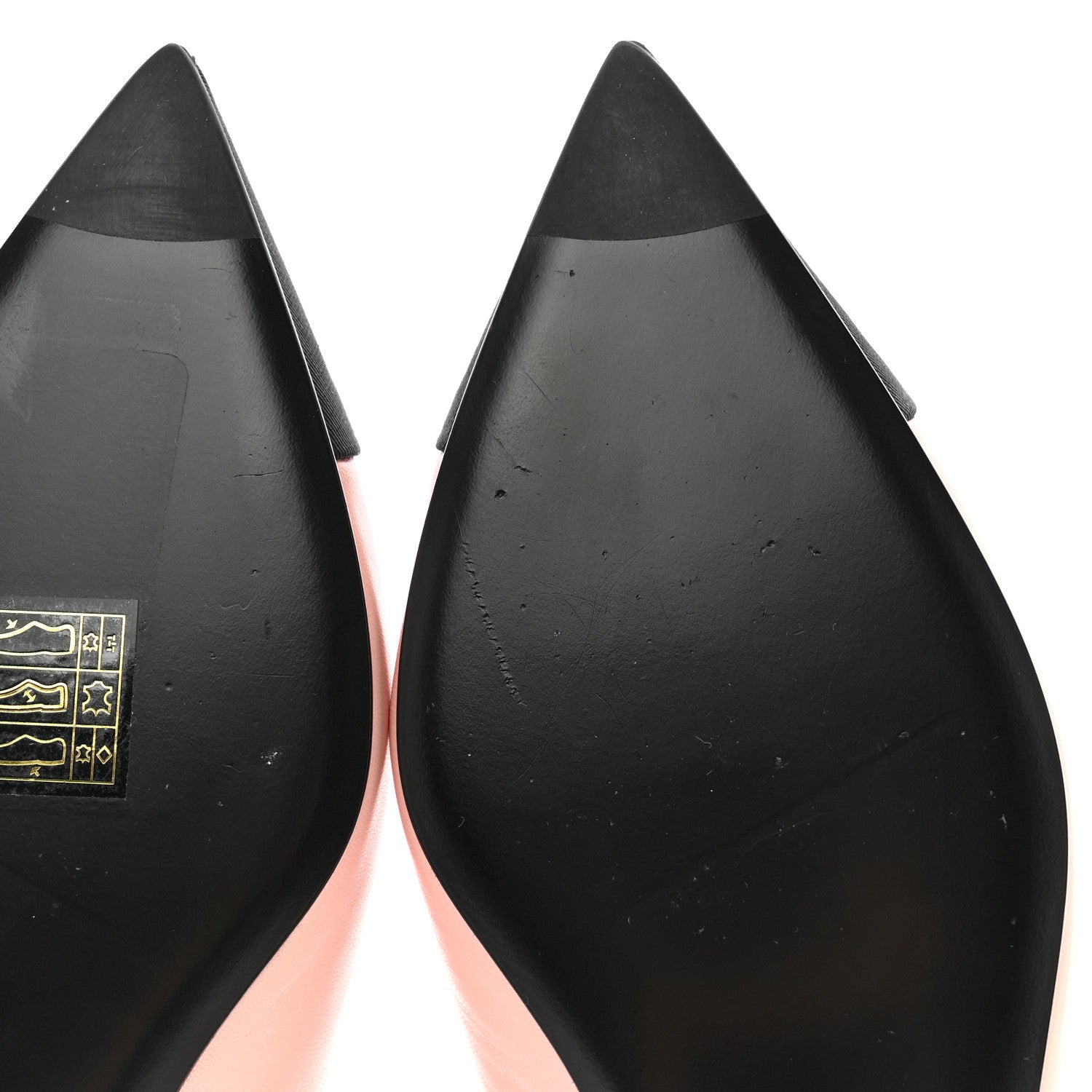 Chanel Lambskin Pointed Toe CC Slingback Flats 37.5 Pink Black 10 of 11