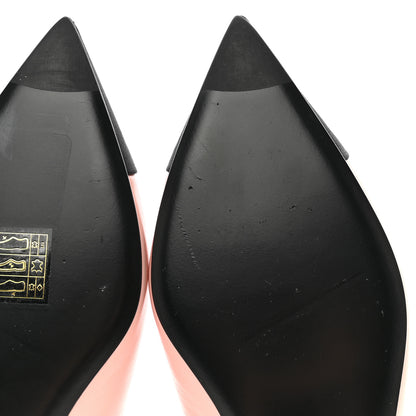 Chanel Lambskin Pointed Toe CC Slingback Flats 37.5 Pink Black 10 of 11