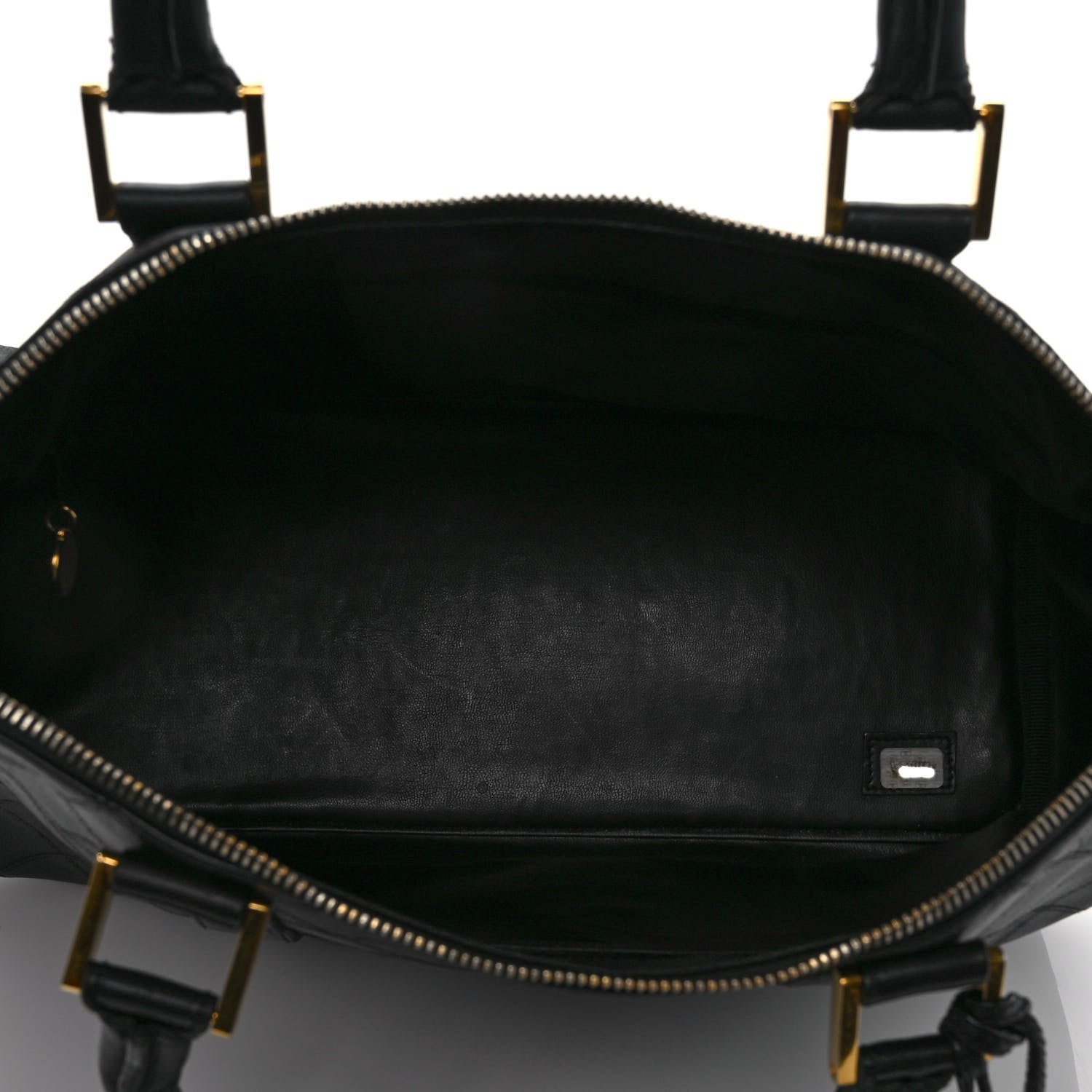 Chanel Calfskin Stitched CC Boston Black 5 of 12