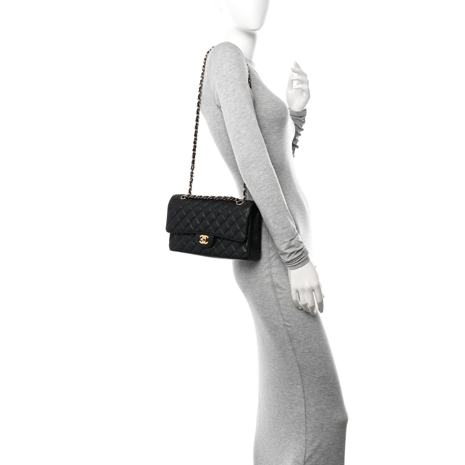 Chanel Caviar Quilted Medium Double Flap Black 2 of 11