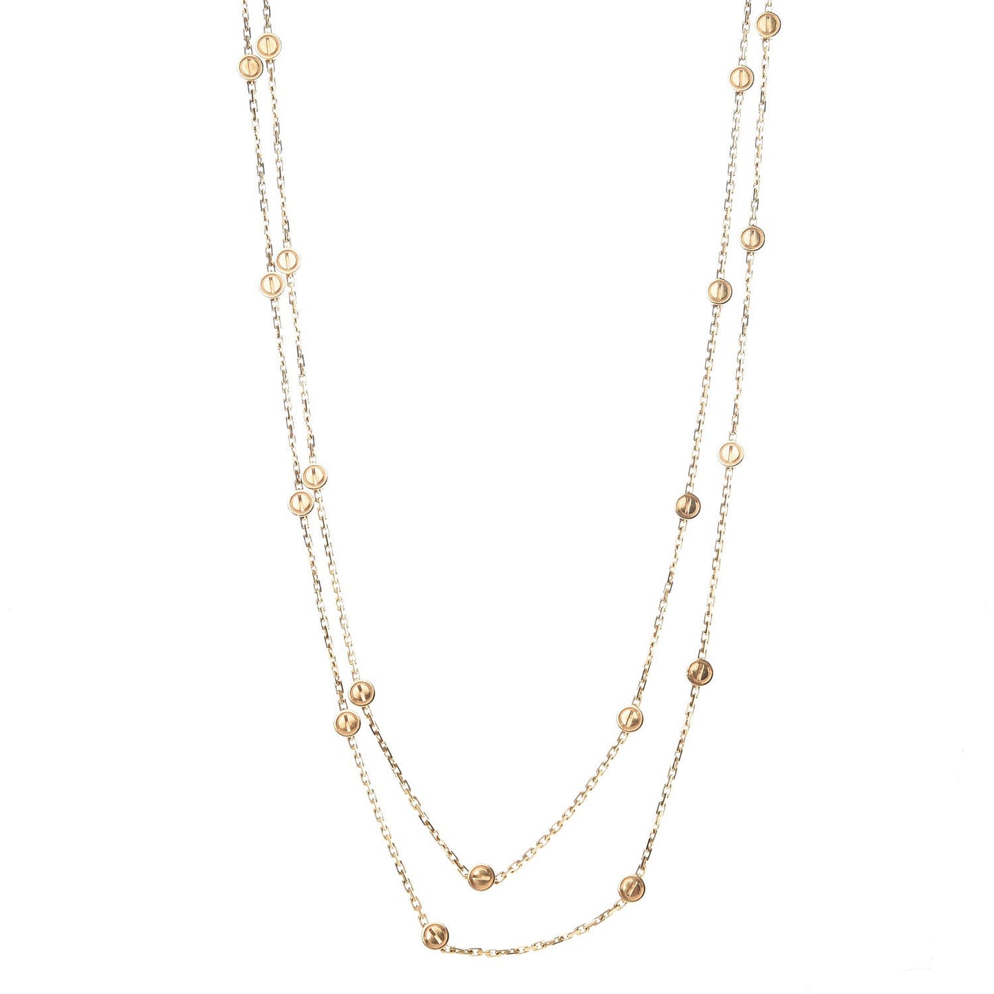 18K Yellow Gold Long Station LOVE Necklace
