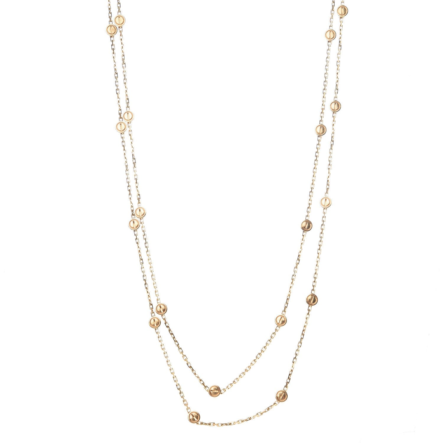 Cartier 18K Yellow Gold Long Station LOVE Necklace 1 of 7