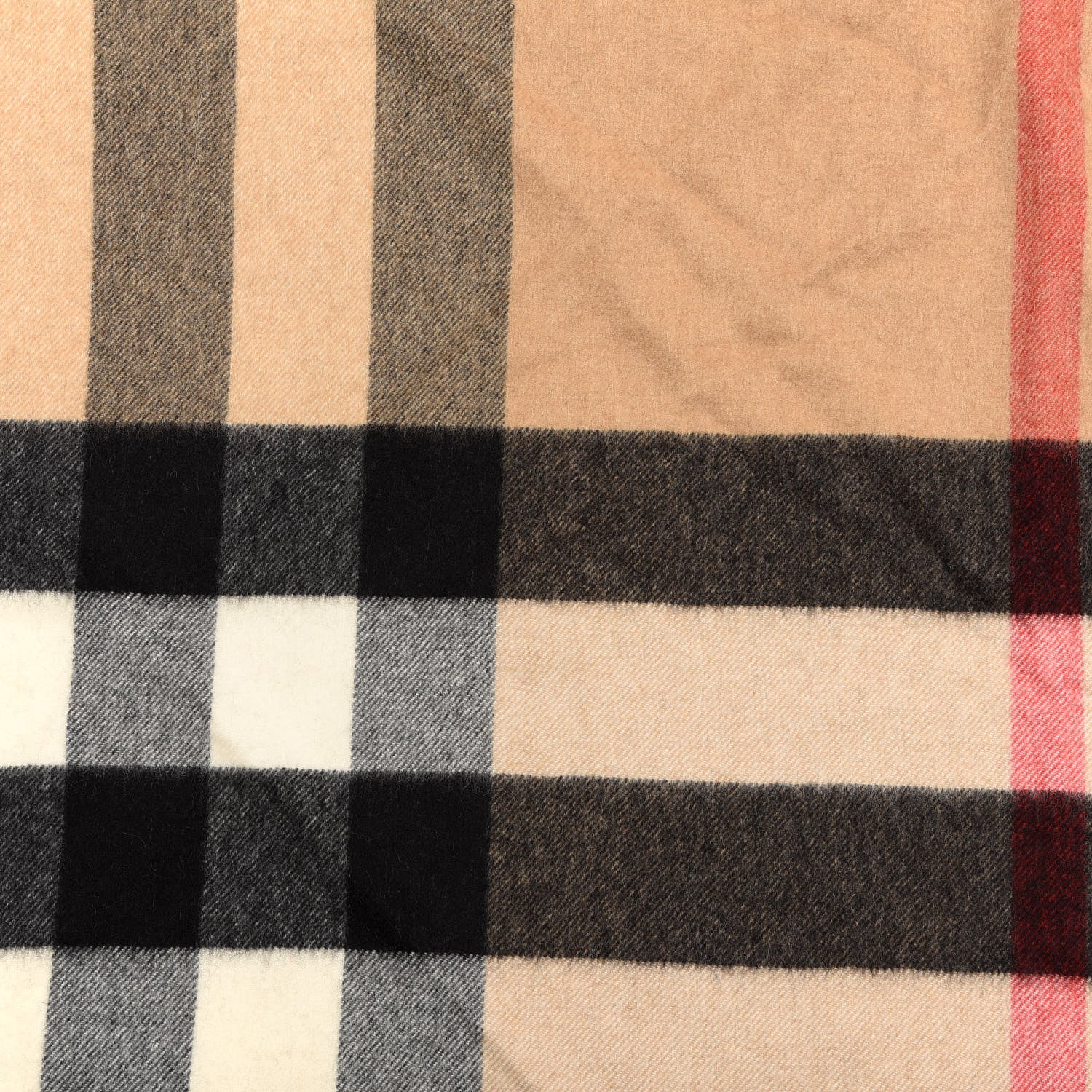 Burberry Cashmere Giant Check Fringe Cape Scarf Archive Beige 2 of 3