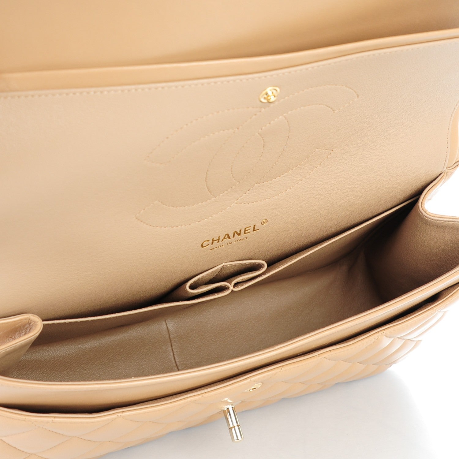 Chanel Lambskin Quilted Jumbo Double Flap Beige 5 of 8