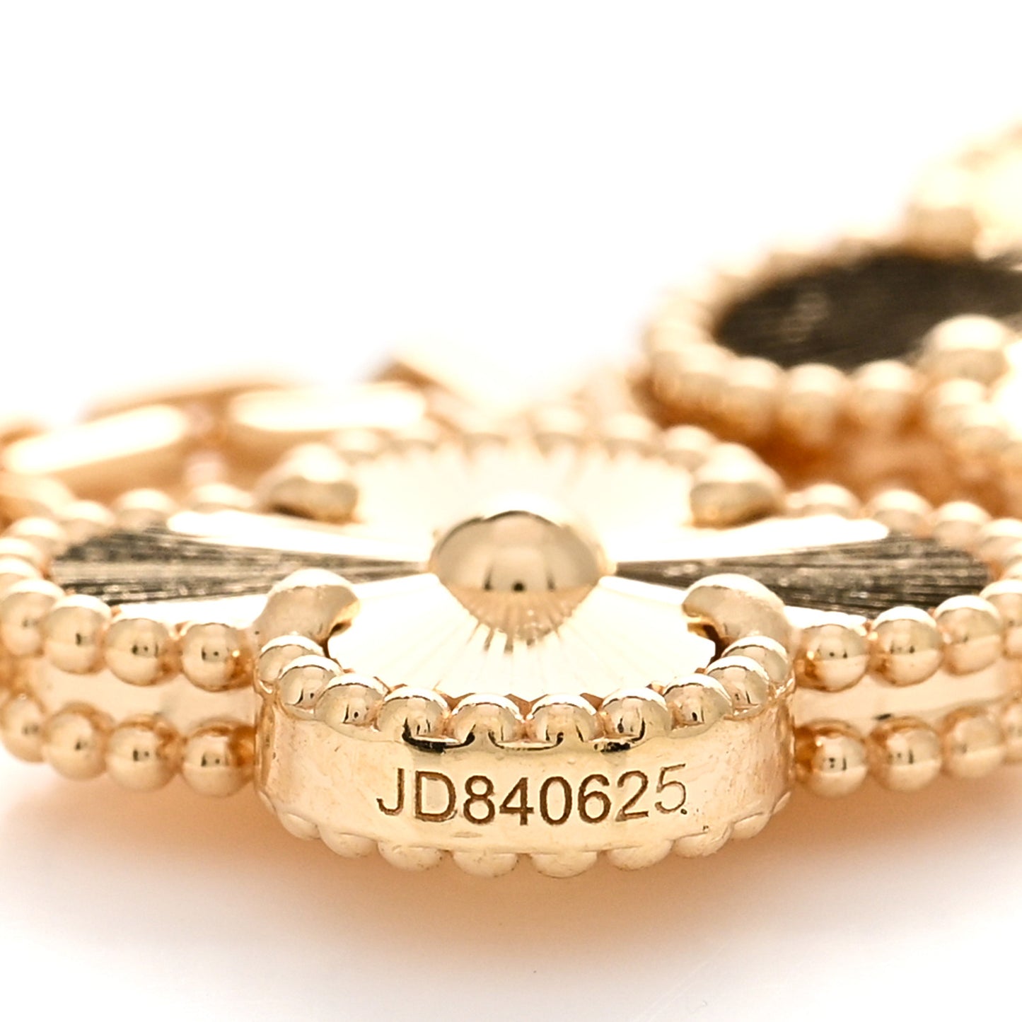 18K Yellow Gold 10 Motifs Guilloche Vintage Alhambra Necklace
