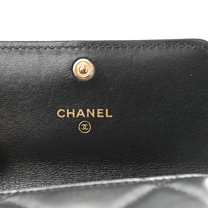Chanel Lambskin Quilted Chanel 19 Flap Coin Purse With Chain Black 5 of 8