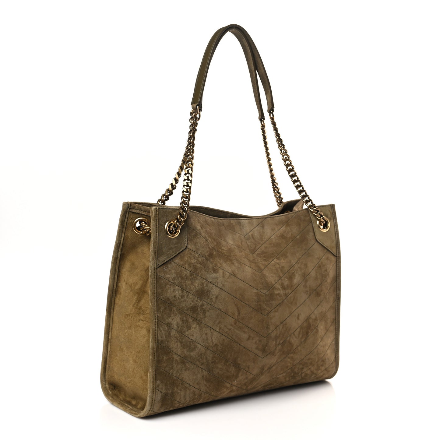 Suede Matelasse Monogram Medium Niki Shopper Tote New Barley