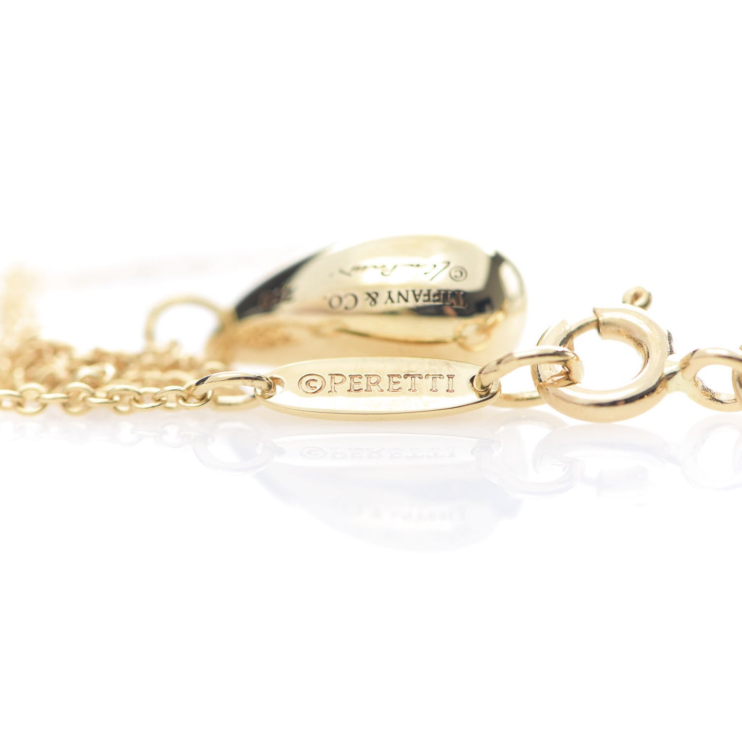 18K Yellow Gold 12mm Elsa Peretti Teardrop Pendant Necklace
