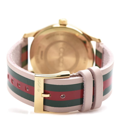 Gucci Stainless Steel Calfskin 38mm G-Timeless Stripe Web Quartz Watch Pink 4 of 6