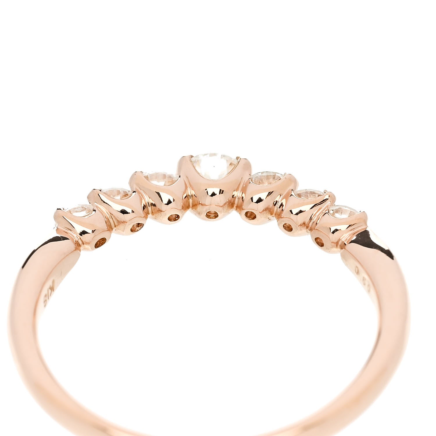Parker & West by FASHIONPHILE 18K Rose Gold Diamond .50ctw Half Eternity Ring 51 5.75 8 of 10