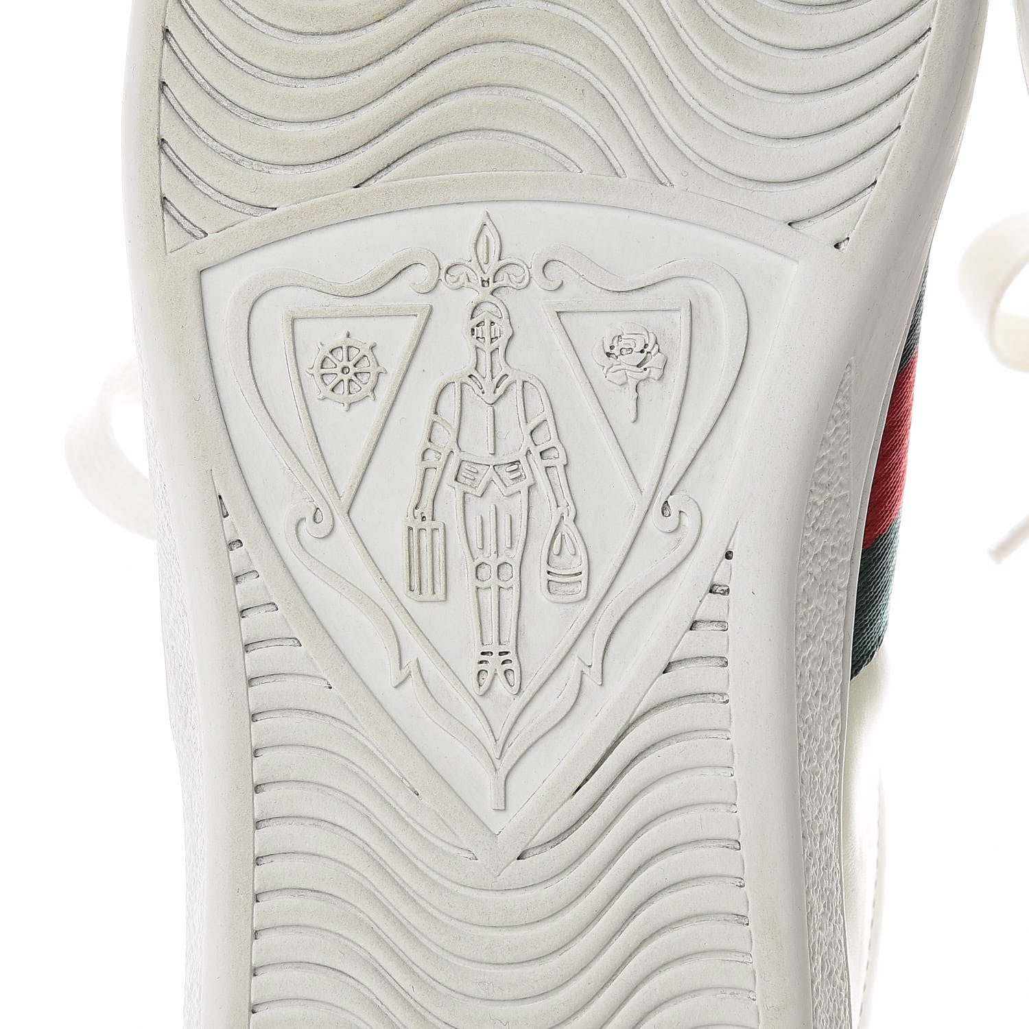 Gucci Miro Soft Calfskin Laminated Ayers Web Bee Embroidered Mens Ace Sneakers 9 White Red Flame Green 8 of 12