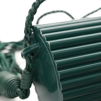 Saint Laurent Ribbed Plexiglass Lambskin Fringe Monogram Opium Box Bag Green 14 of 16