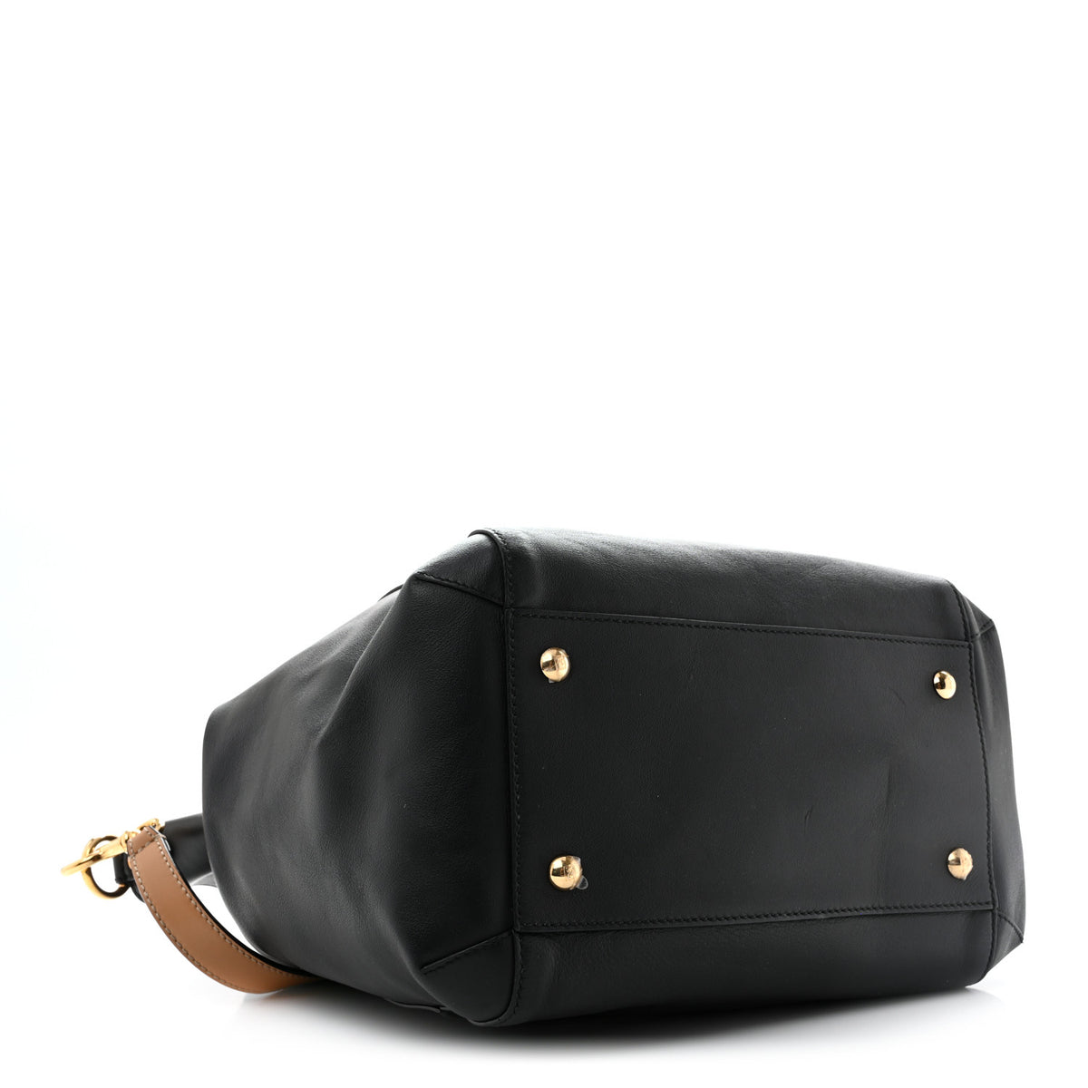 Fendi Vitello Grace King Karligraphy Chain Bucket Bag  Black Bisquit 4 of 15
