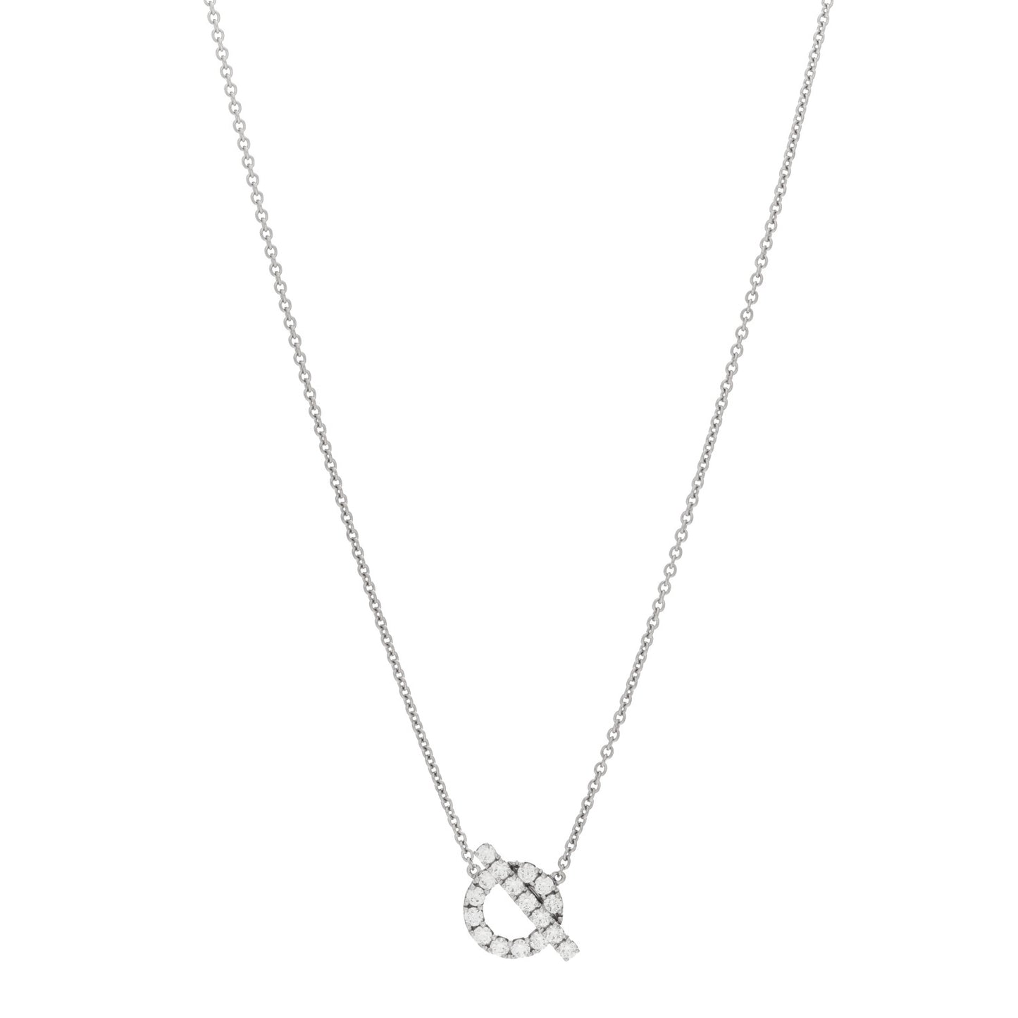 18K White Gold Diamond Finesse Pendant Necklace