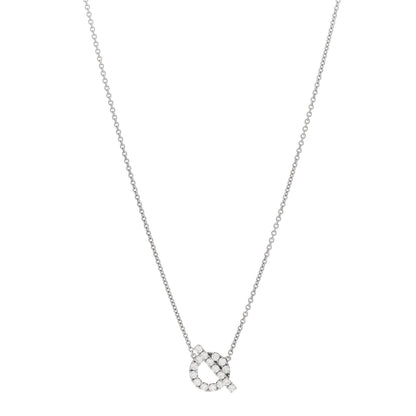 Hermes 18K White Gold Diamond Finesse Pendant Necklace 1 of 5