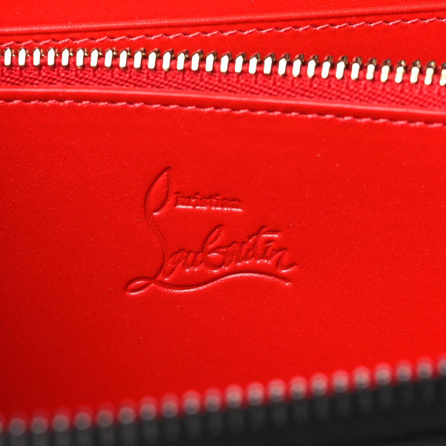 Christian Louboutin Patent Panettone Spiked Valentines Zip Around Wallet Black Fuchsia 6 of 6